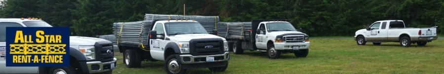 Fence rental delivery trucks